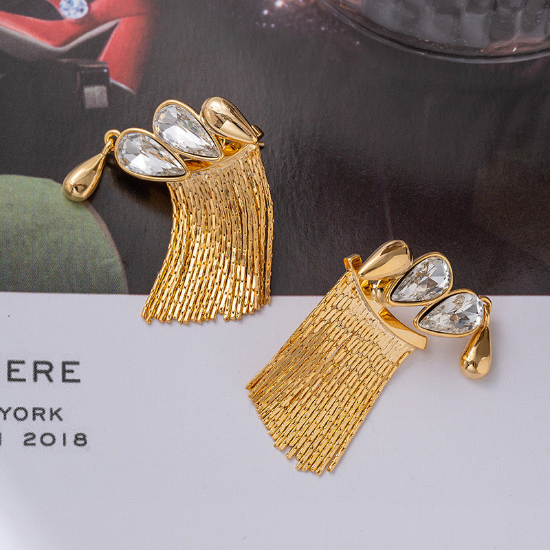 Tassel Light Luxury Water Drop Earrings