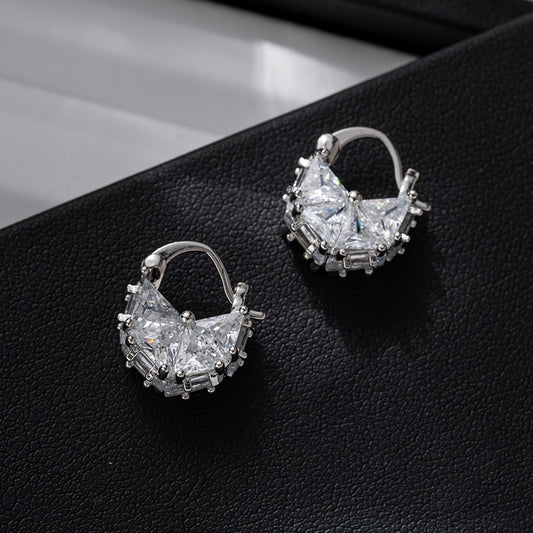 French Full Diamond Exquisite Earrings