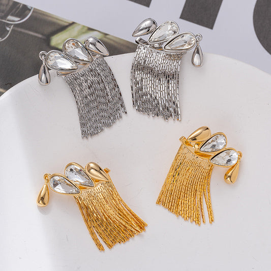 Tassel Light Luxury Water Drop Earrings