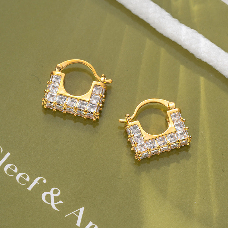 Diamond Bag Exquisite Earrings