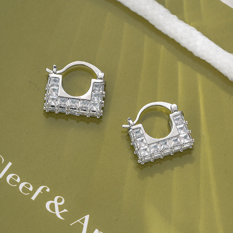 Diamond Bag Exquisite Earrings