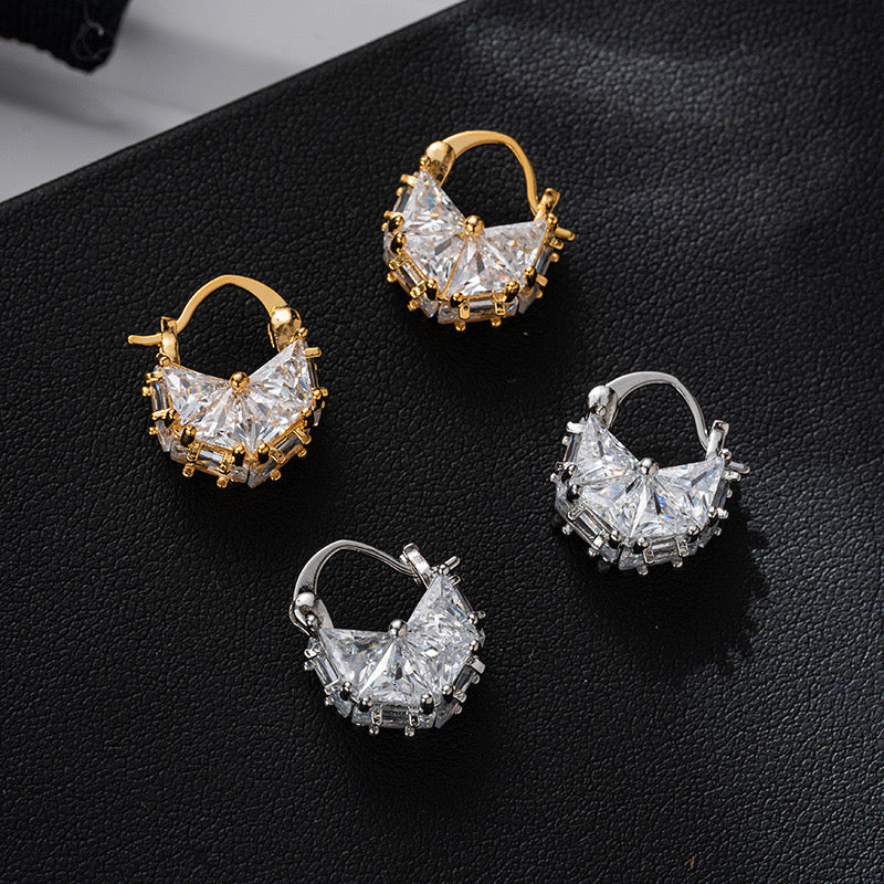 French Full Diamond Exquisite Earrings