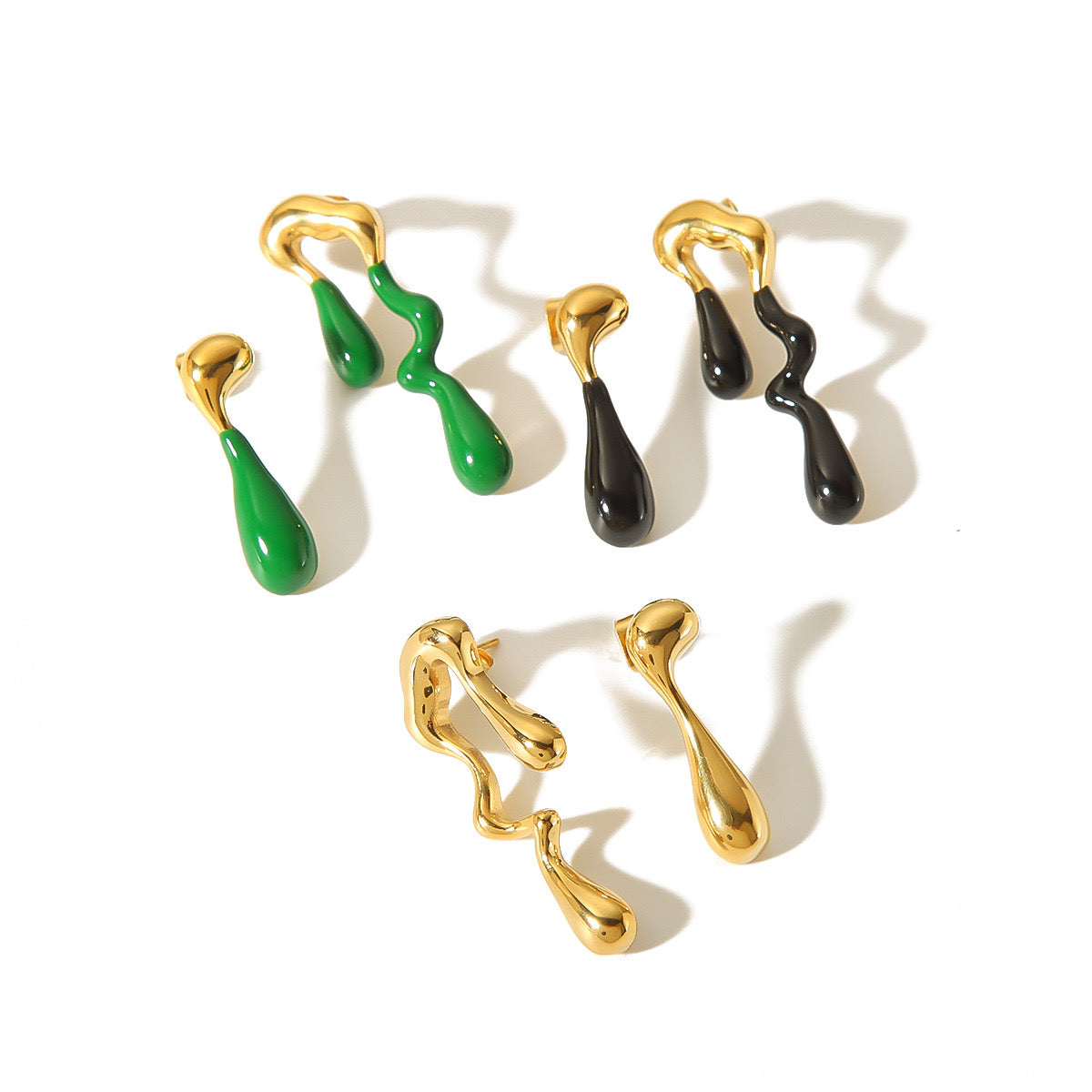 Irregular Gold Stub Earrings