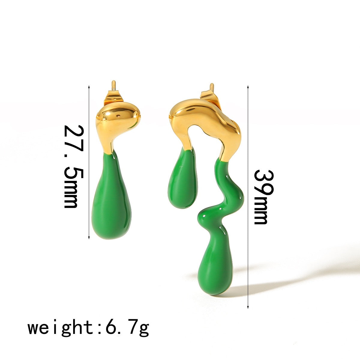 Irregular Gold Stub Earrings