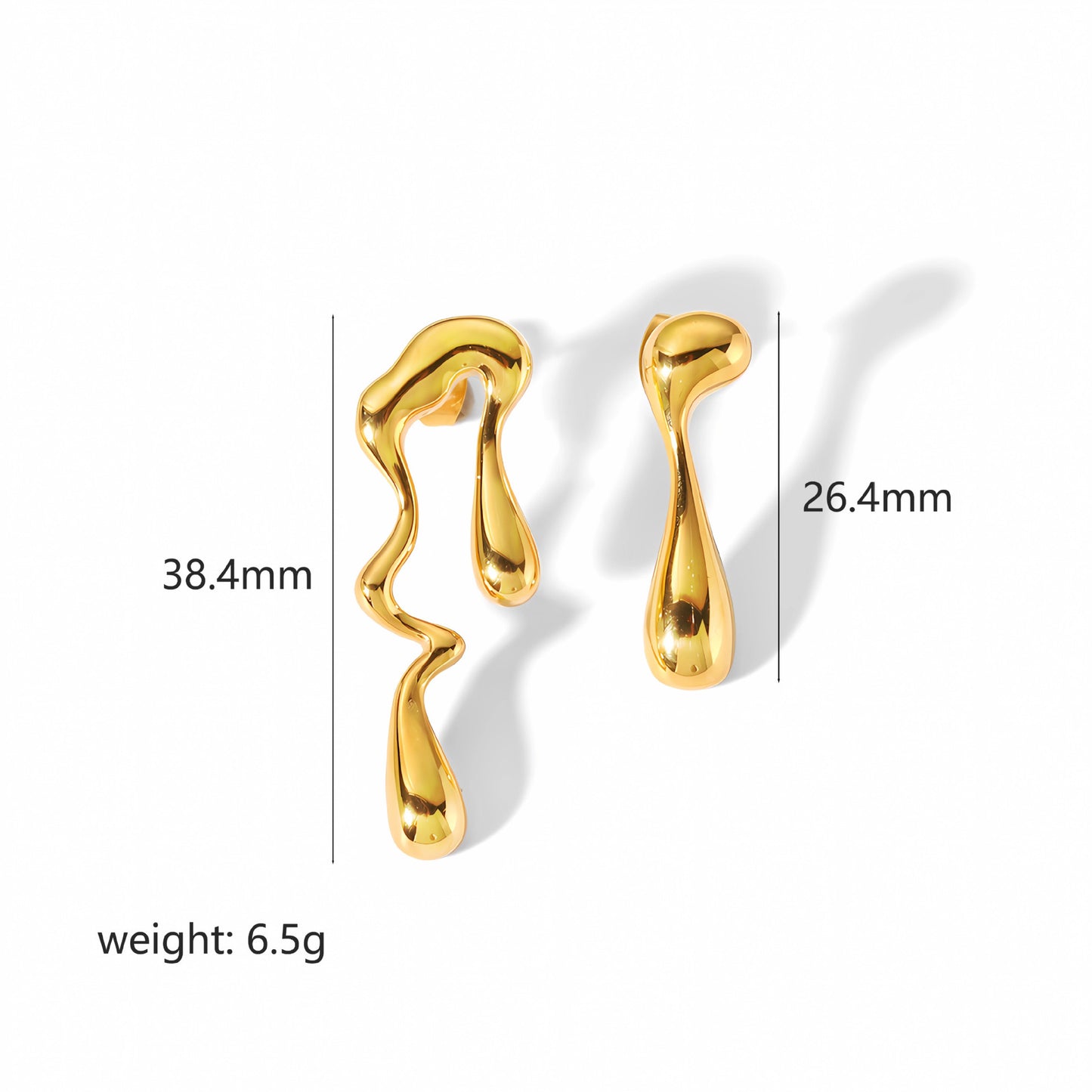 Irregular Gold Stub Earrings