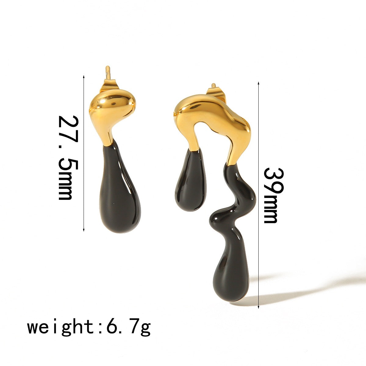 Irregular Gold Stub Earrings