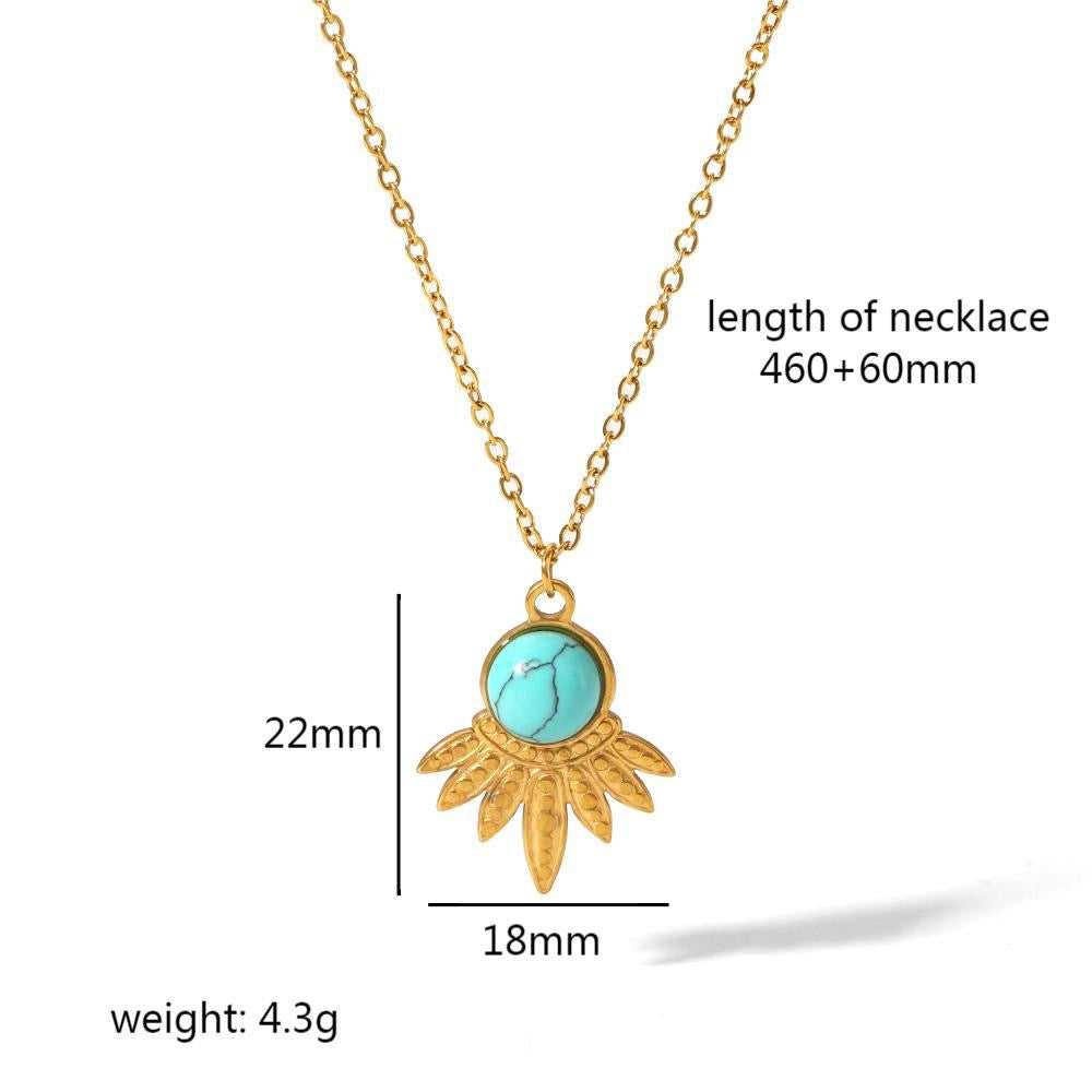 Turquoise Retro Pendant Necklace