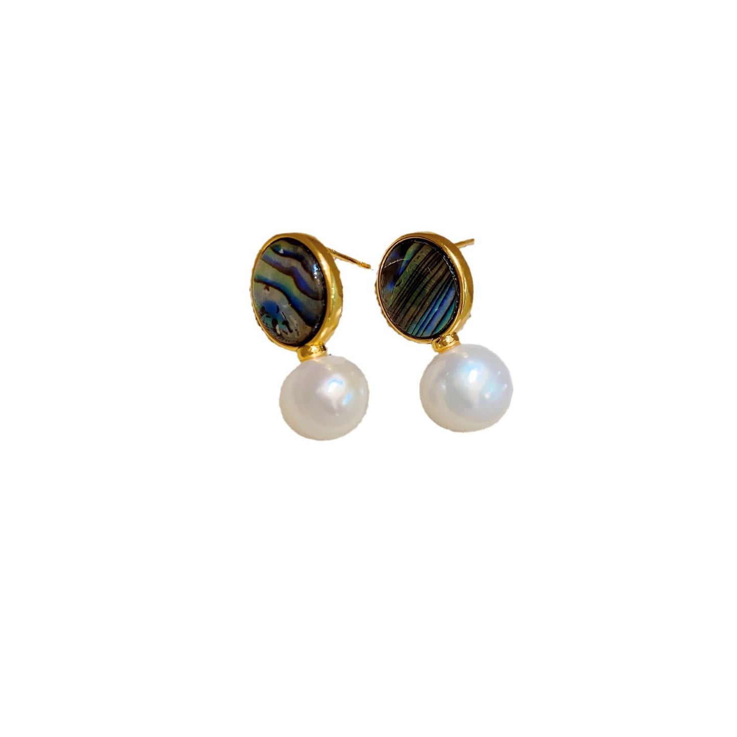 Natural Pearl Abalone Shell Earrings