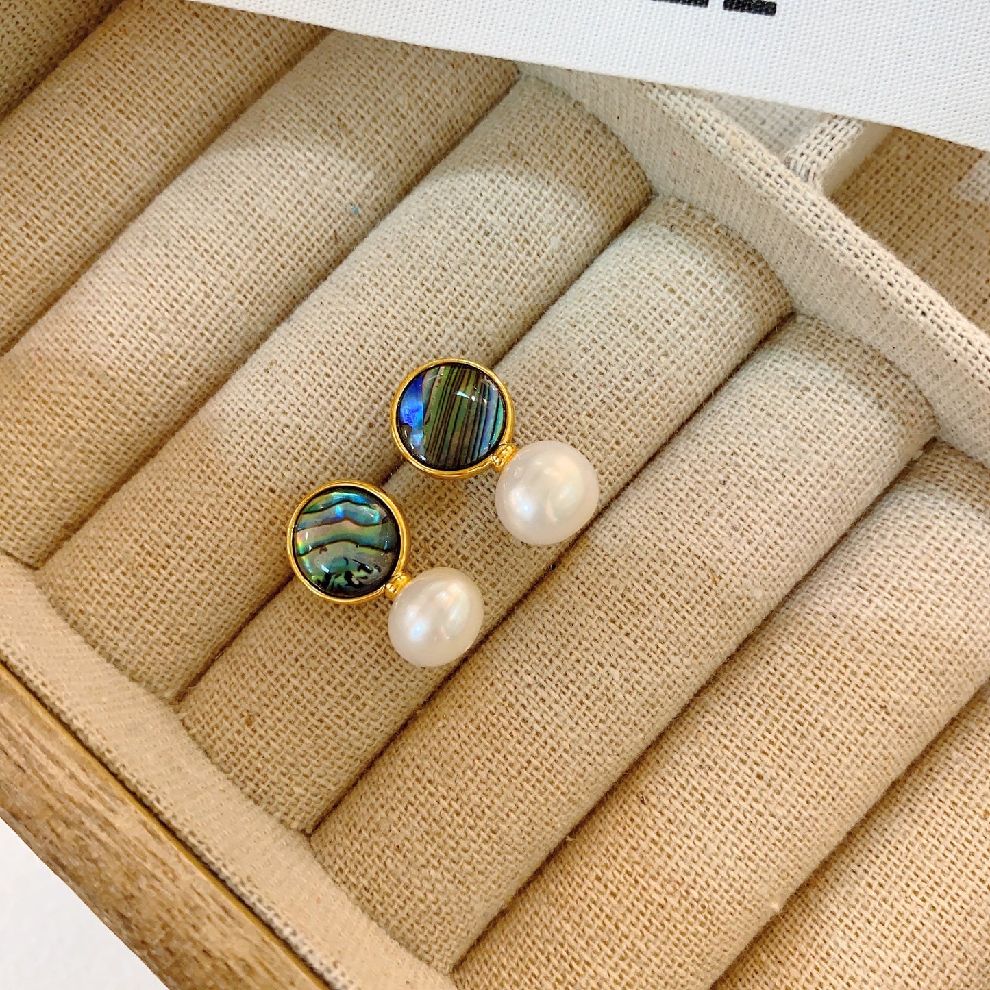 Natural Pearl Abalone Shell Earrings