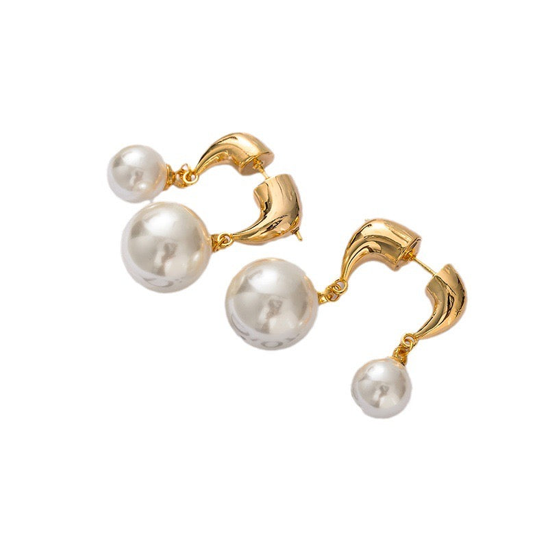 Double Irregular Pearl Earrings