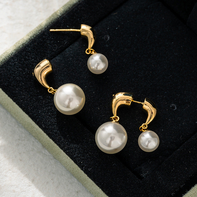 Double Irregular Pearl Earrings