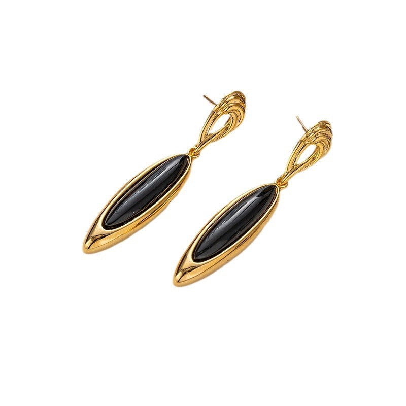 Vintage Luxury Black Dangle Earrings