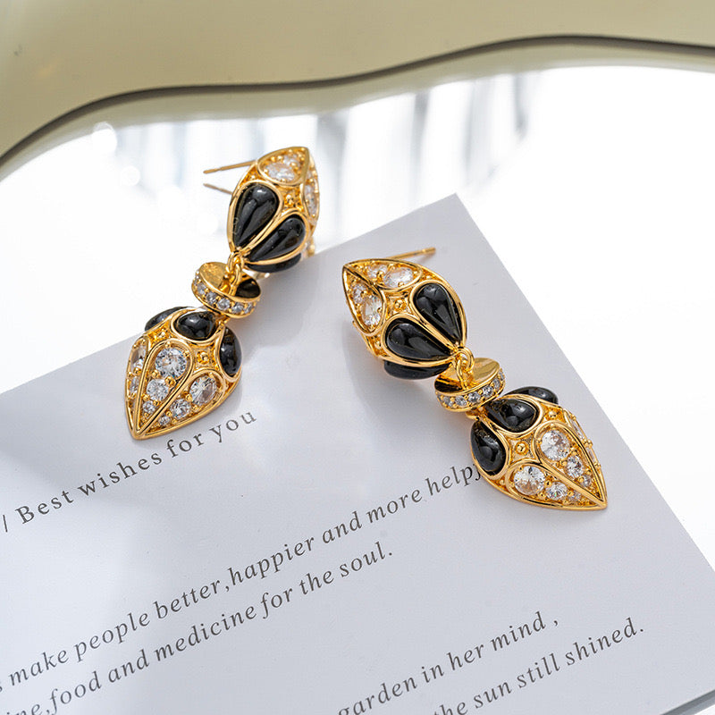 Vintage Drop Zircon Earrings