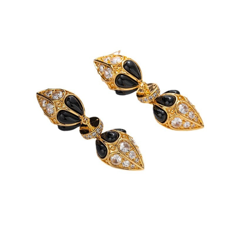 Vintage Drop Zircon Earrings