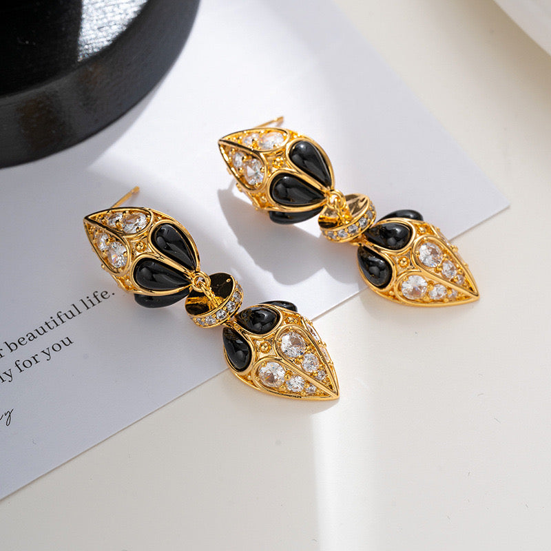 Vintage Drop Zircon Earrings