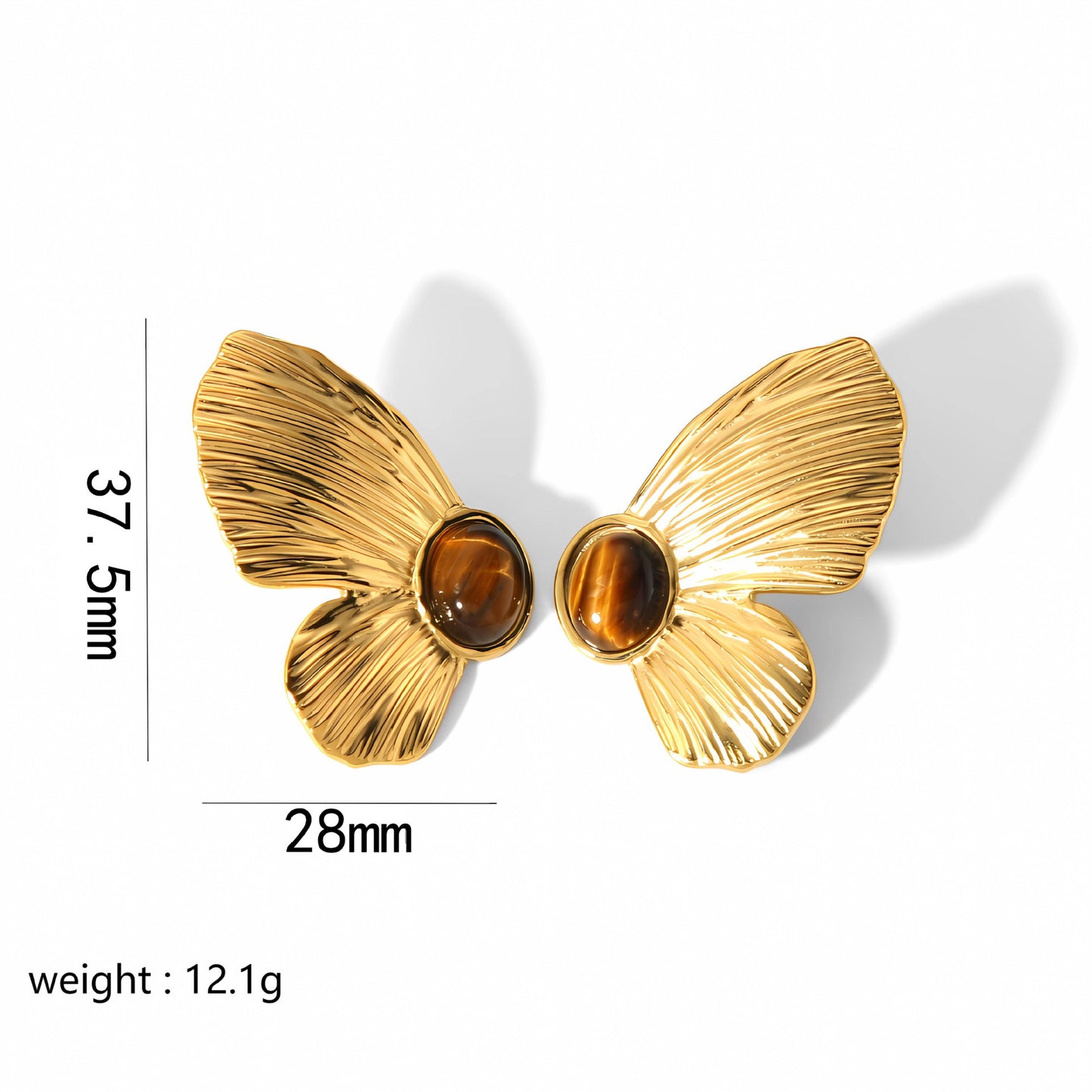 Vintage Butterfly Flower Stub Earrings