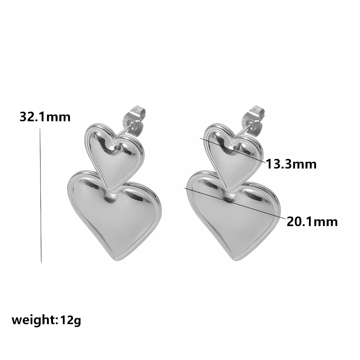 Heart Shaped Dangle Earrings