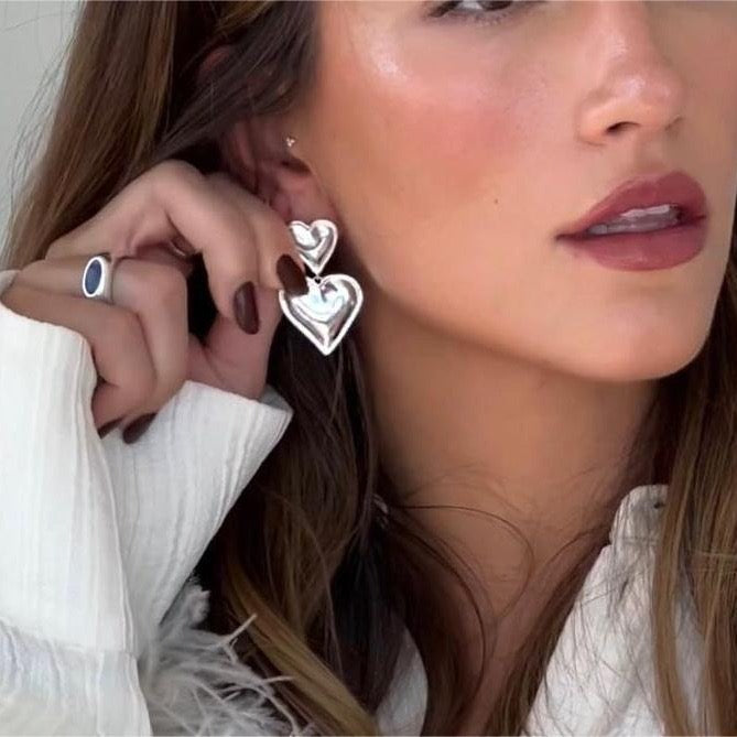 Heart Shaped Dangle Earrings