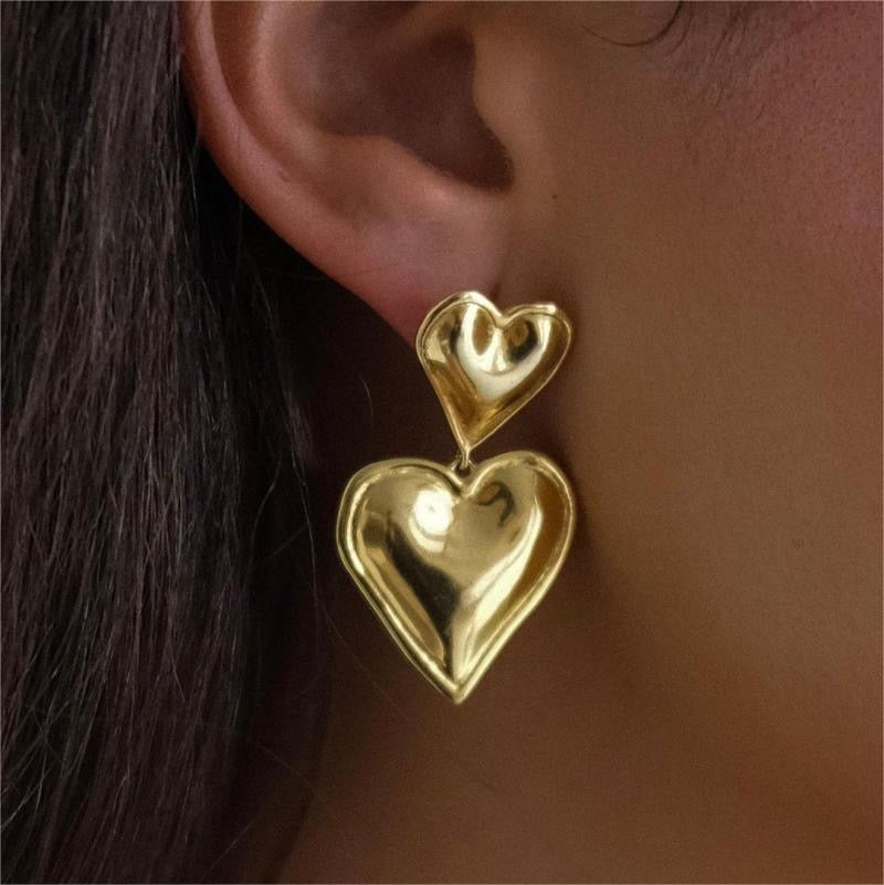 Heart Shaped Dangle Earrings