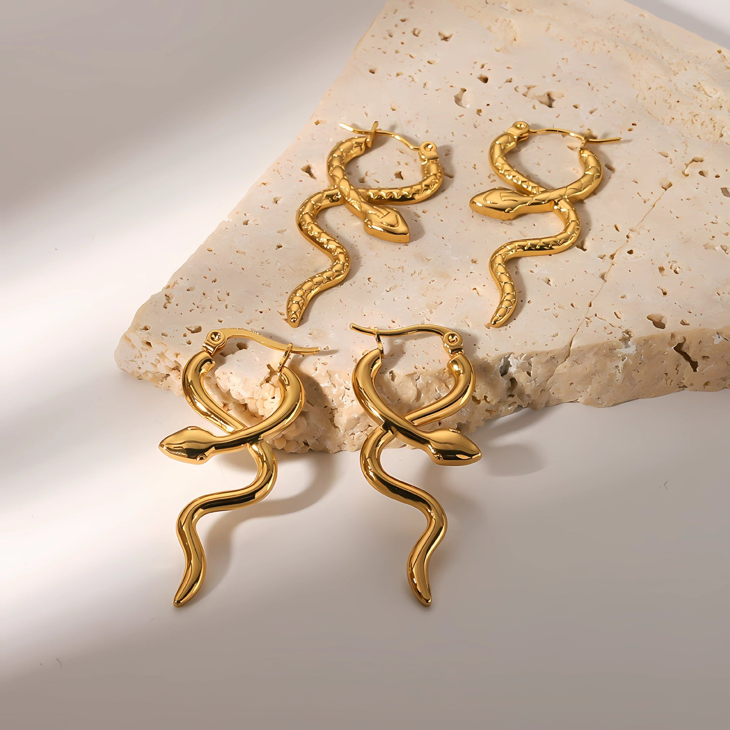 Snake Shaped Titanium Earrings