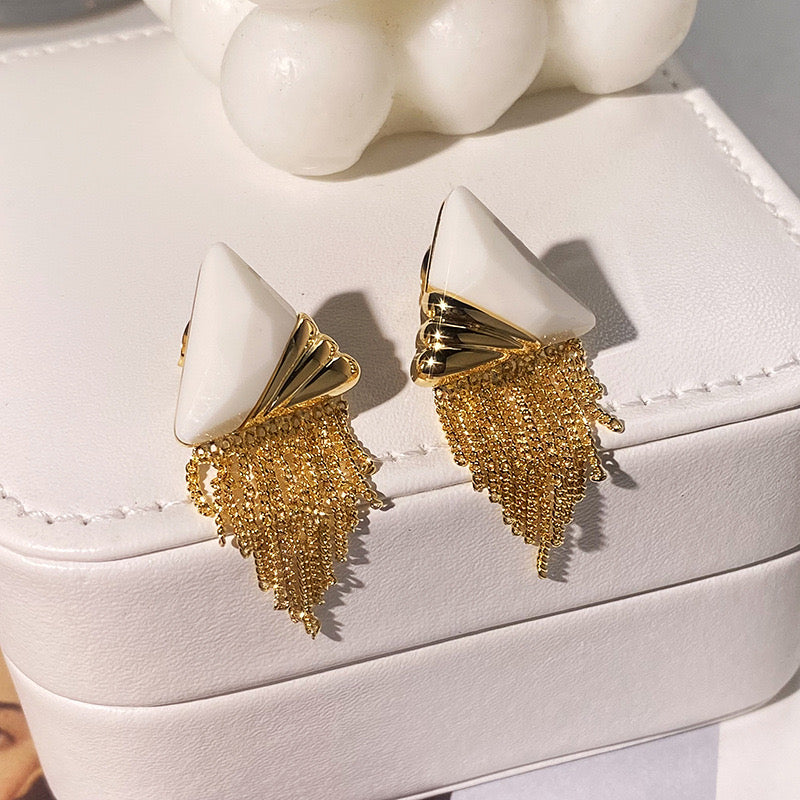 Triangle Tassel Vintage Earrings